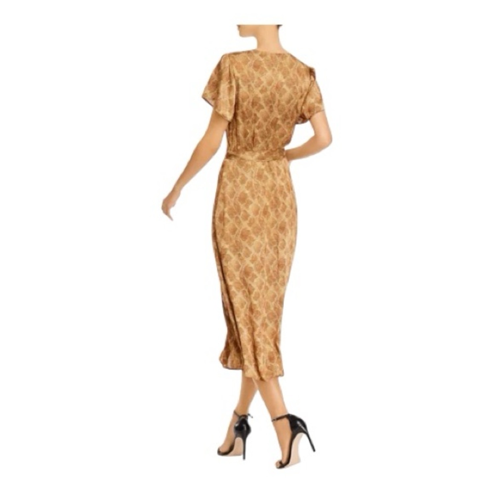 PAIGE Tan Patterned Midi Dress